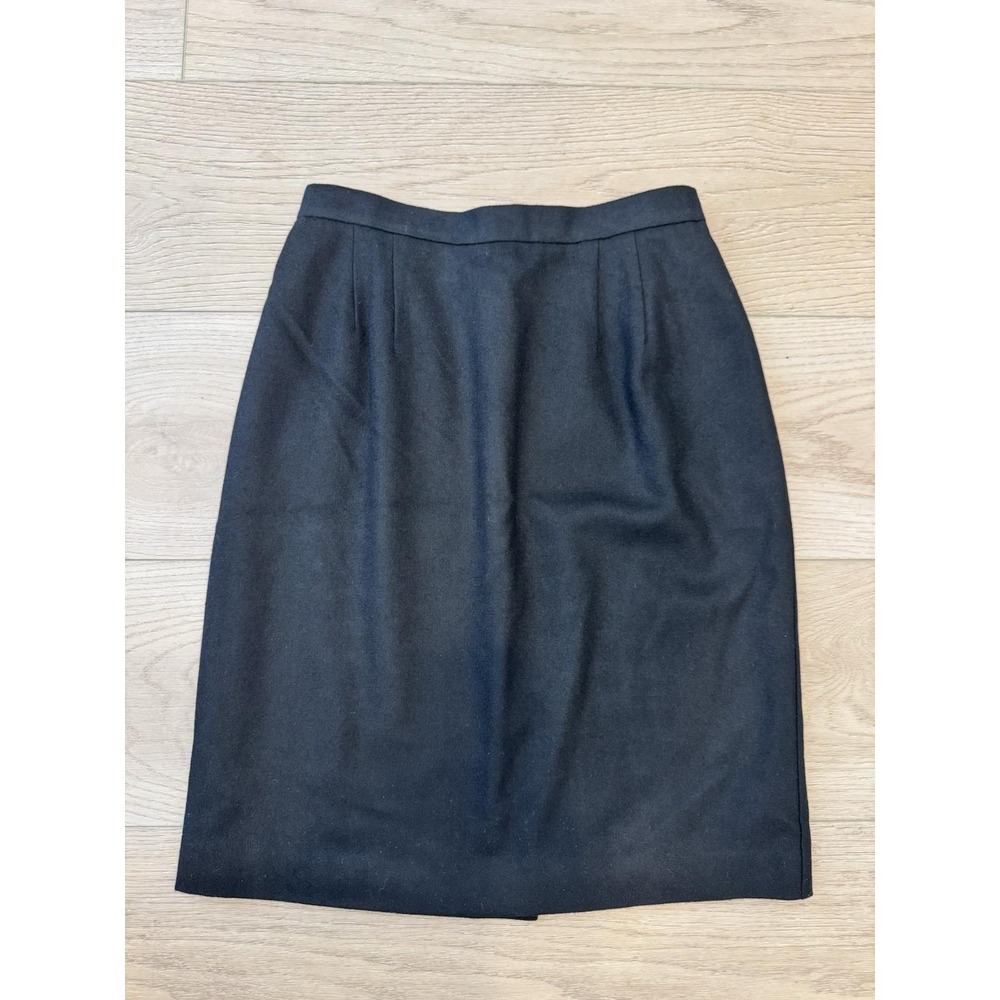 VTG Worthington Petite Black Wool A‎ Line Skirt Women's Sz 14P Classic Business